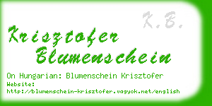 krisztofer blumenschein business card